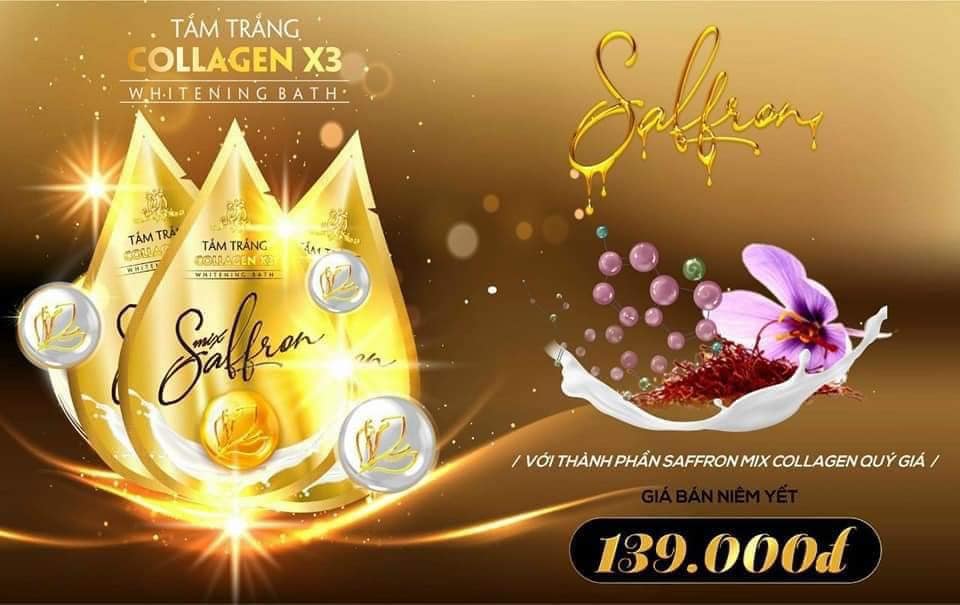 Tắm trắng Saffron nhà Collagen X3 siêu độc quyền