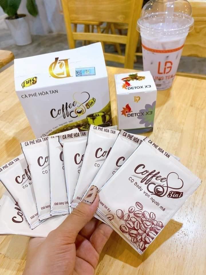 Combo hỗ trợ giảm cân Cafe CQ 3in1 kết hợp Detox X3 chính hãng