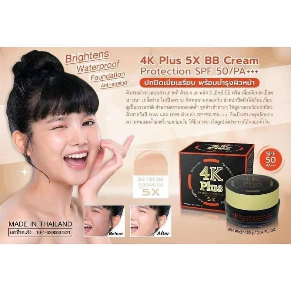 KEM THÁI 4K PIus 5x BB Cream Protection kem che khuyết điểm và chống nắng