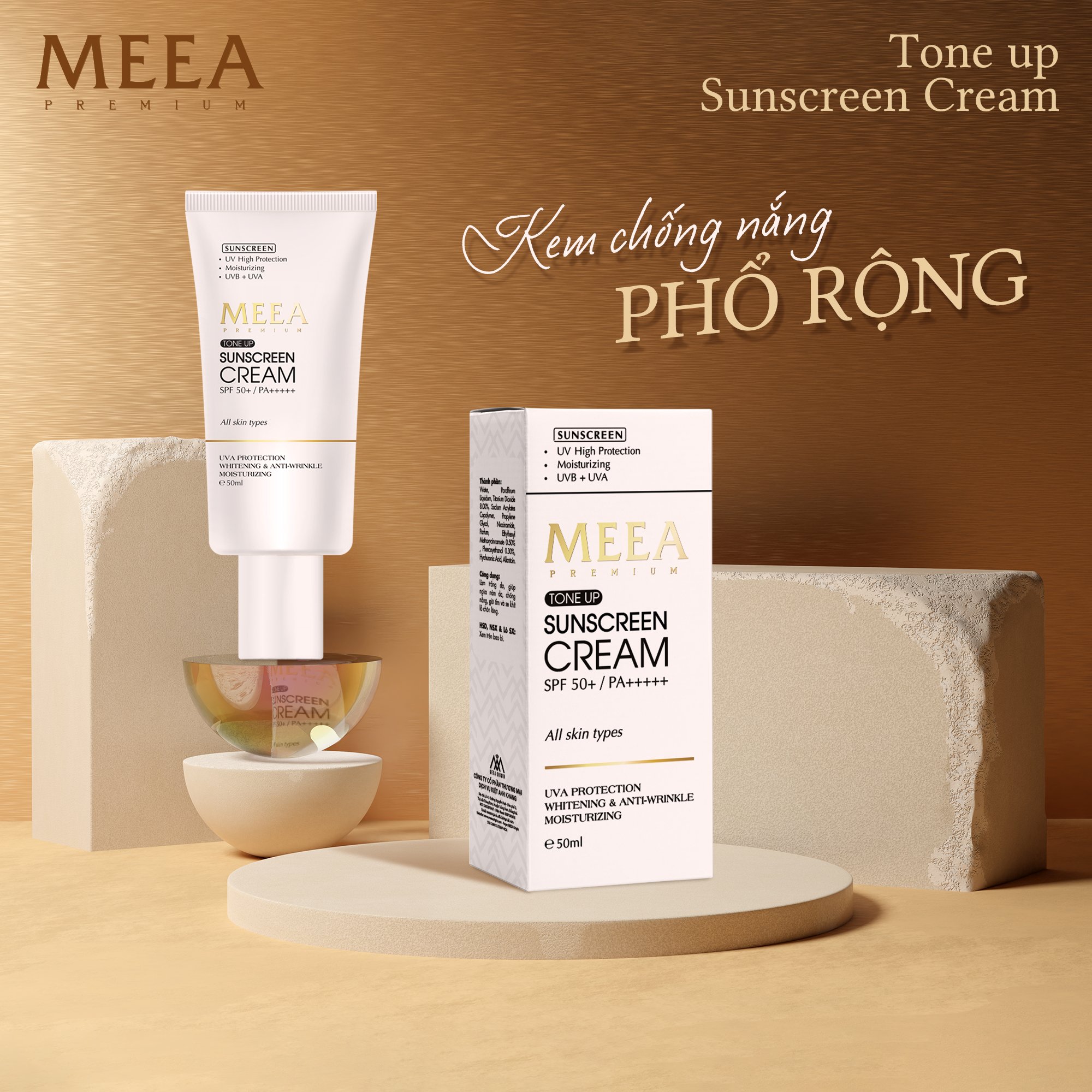 Mùa Hè Có Nắng Nhưng Da Văn Trắng Xinh Với Kem Chống Nắng MEEA Origin Sun Cream 50ML