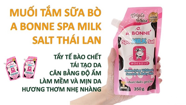 Trắng Hồng Mịn Màng Với Muối Tắm Sữa Bò Tẩy Tế Bào Chết Đến Từ Thái Lan