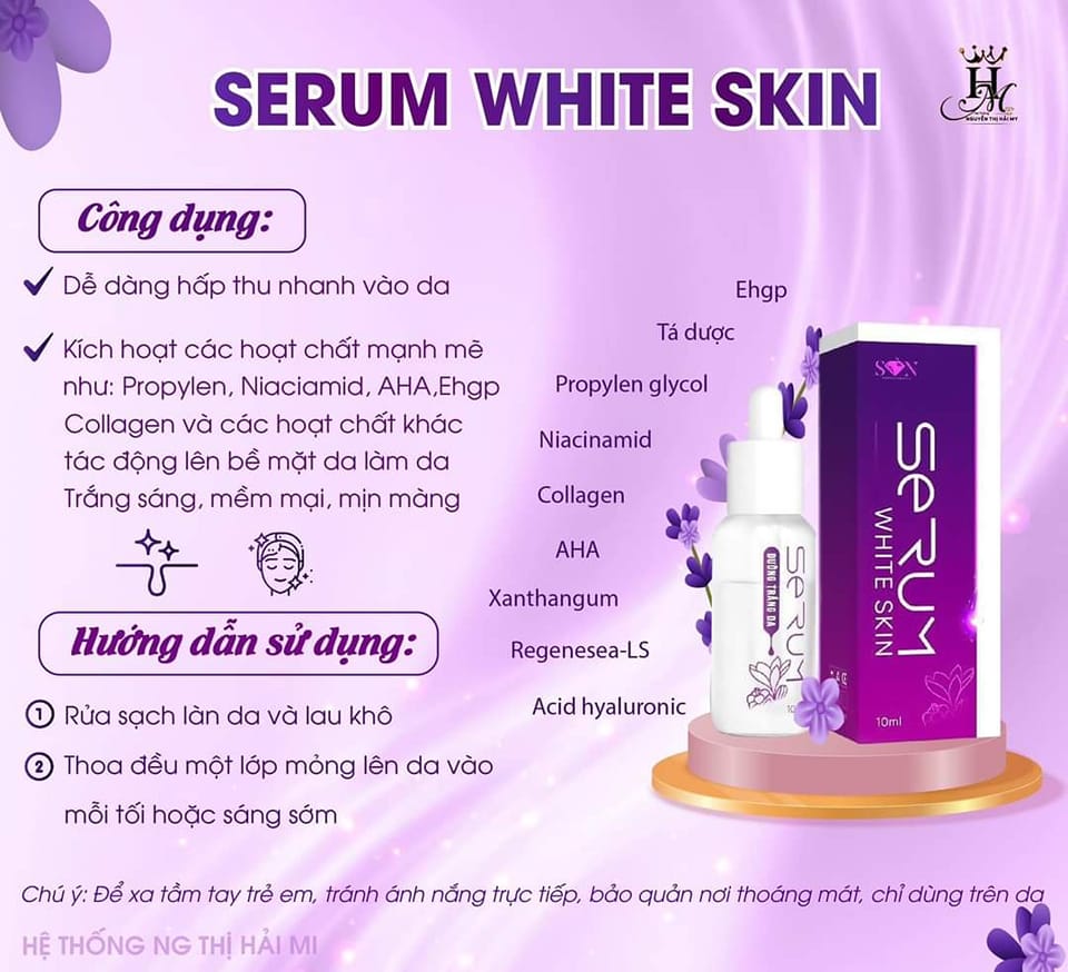 Với Serum White Skin giúp làn da của bạn được cải thiện