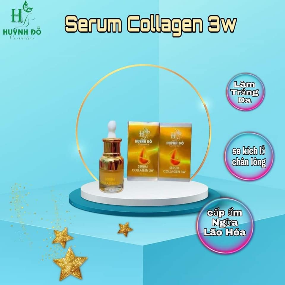 Serum collagen Huỳnh Đỗ 3w da căng mướt sau 1 đêm sử dụng luôn ý