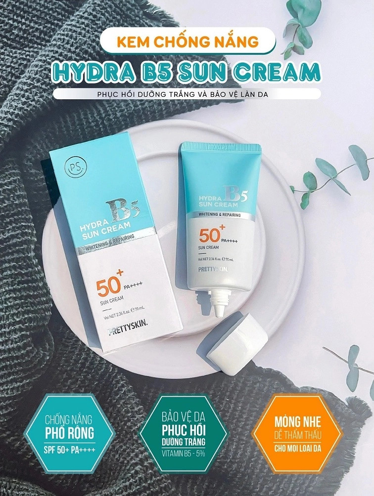Kem chống nắng Prettyskin Hydra Sun Cream B5 SPF50+ PA++++