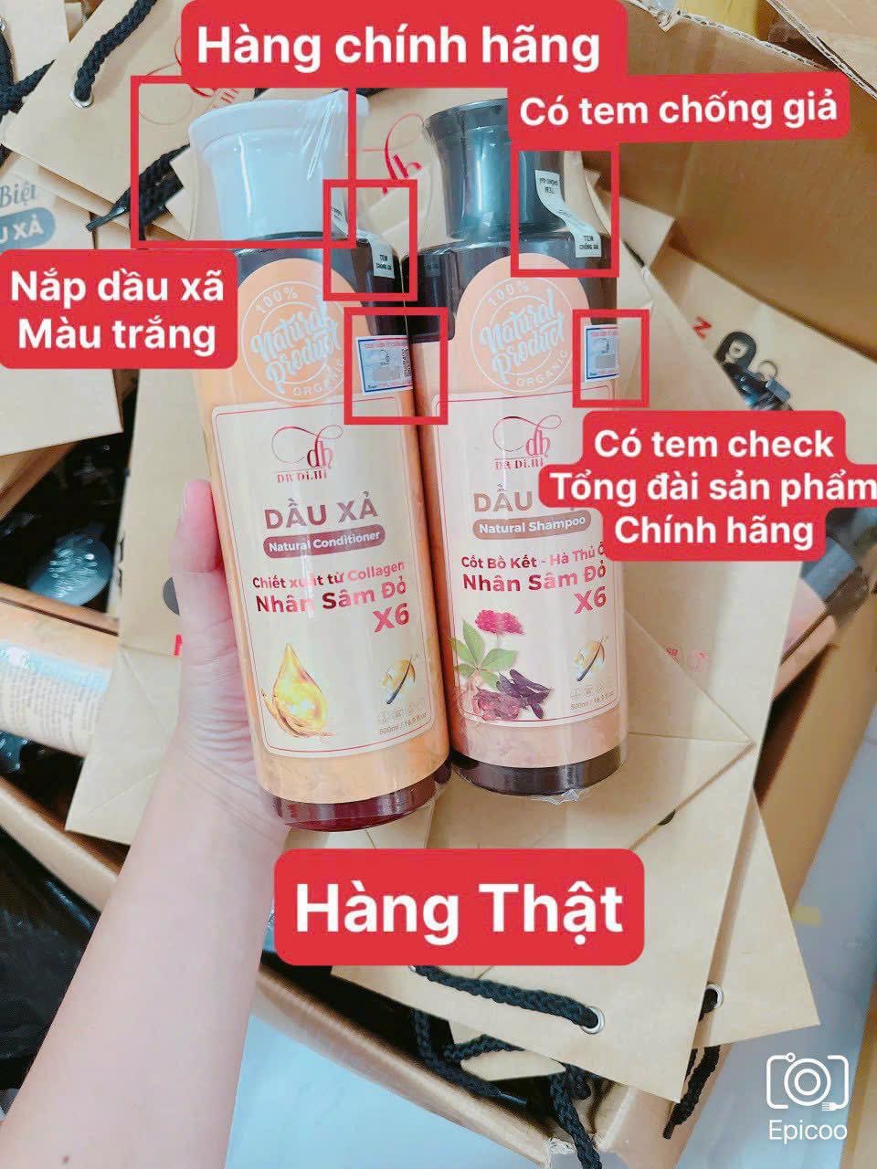 Trên thị trường đã xuất hiện hàng giả của bộ cốt gội bồ kết Nhân Sâm Đỏ nhà Dr DiHi