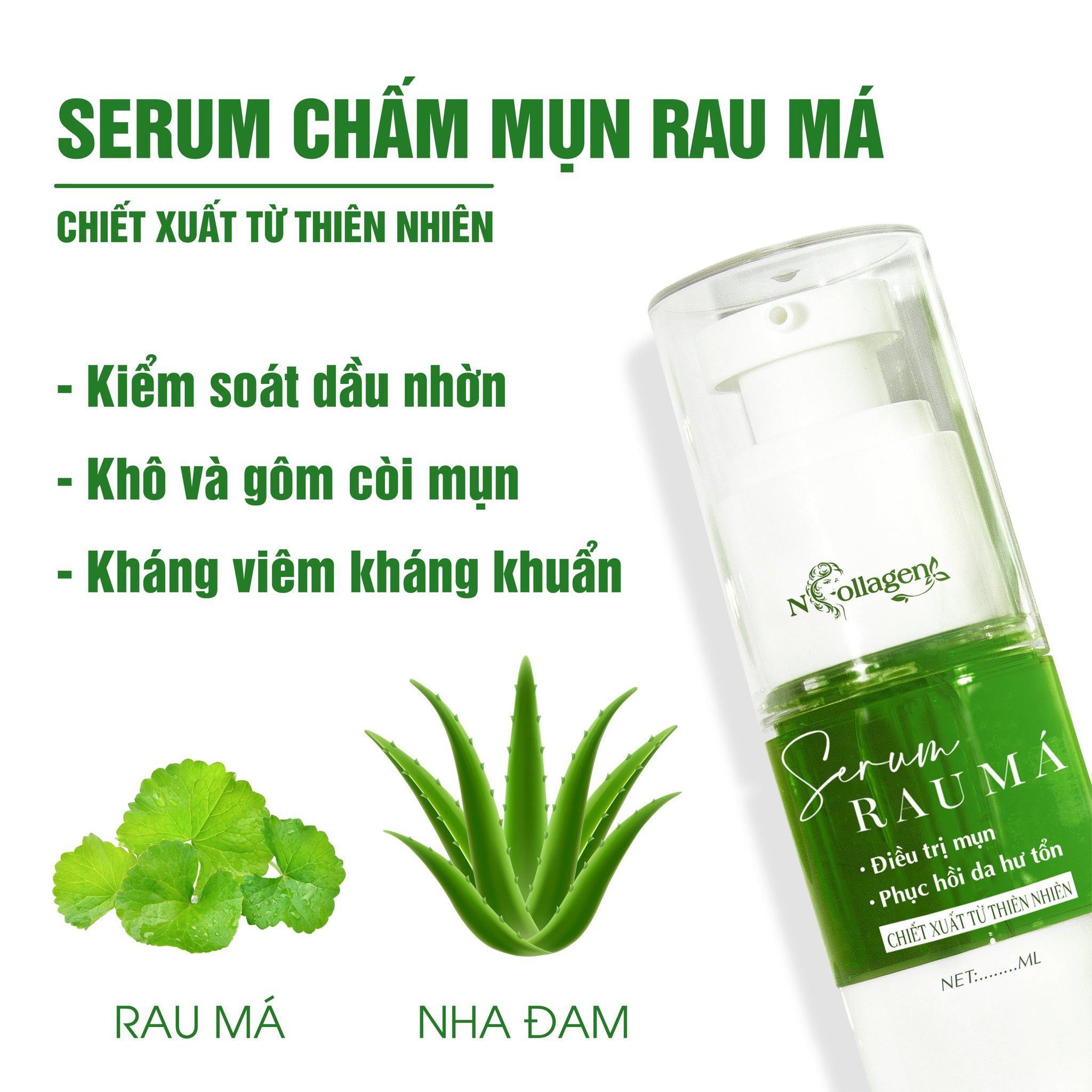 Serum Chấm Mụn Rau Má N Collagen