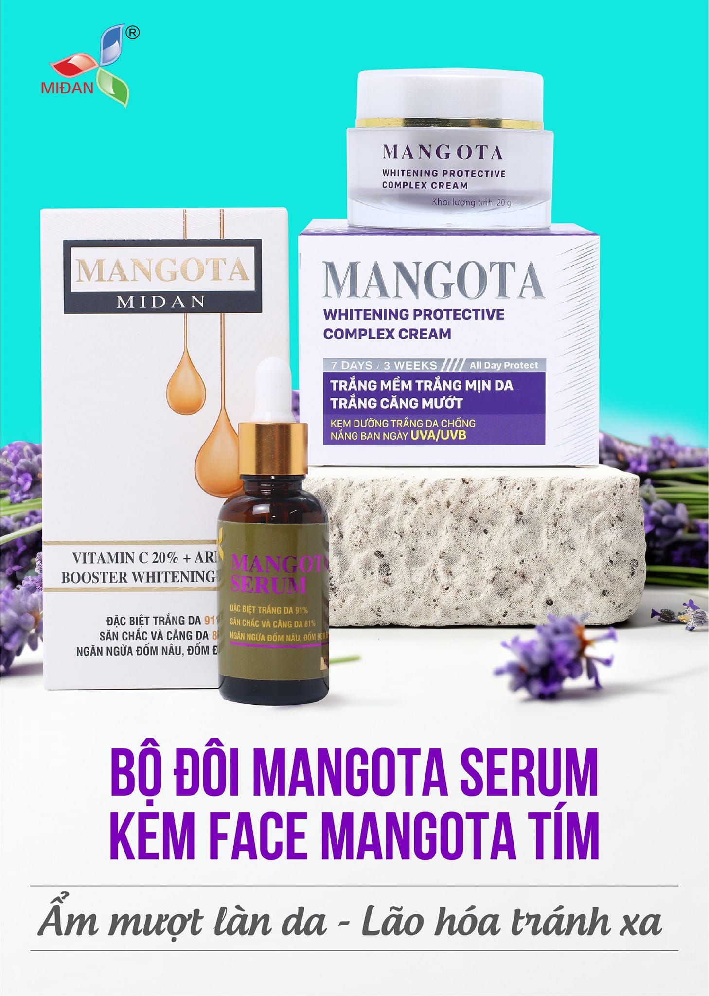 Serum Mangota Vitamin c 20% Tặng kem Face Mangotan Tím