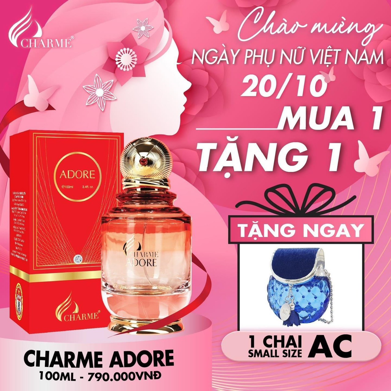 Deal thơm nhất năm lại thêm quà ngọt bão sale mừng ngày phụ nữ Việt Nam 20/10 chính thức đổ bộ tại Charme Perfume