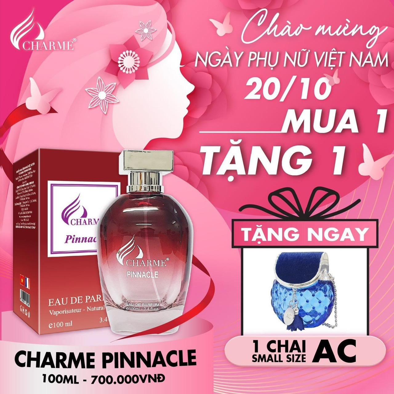 Deal thơm nhất năm lại thêm quà ngọt bão sale mừng ngày phụ nữ Việt Nam 20/10 chính thức đổ bộ tại Charme Perfume