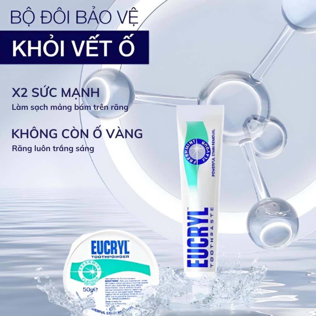 Combo răng trắng như sứ kem đánh răng & bột trắng răng