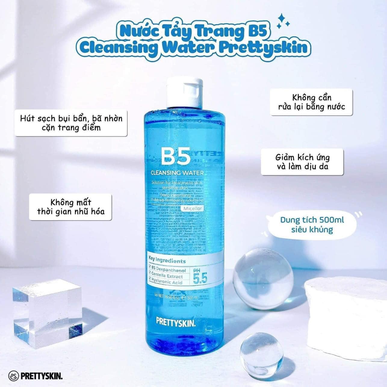 Nước Tẩy Trang B5 PrettySkin 500ml