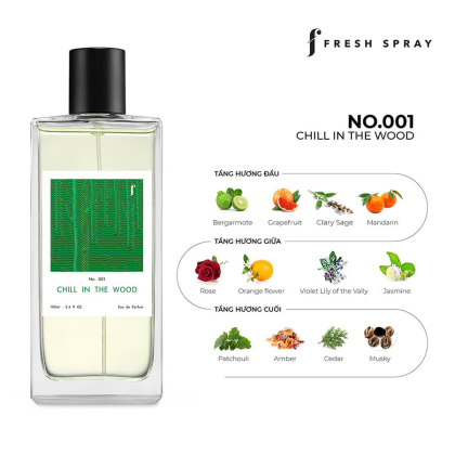 Nước Hoa F Fresh Spray No.001 Chill in the Wood 100ml