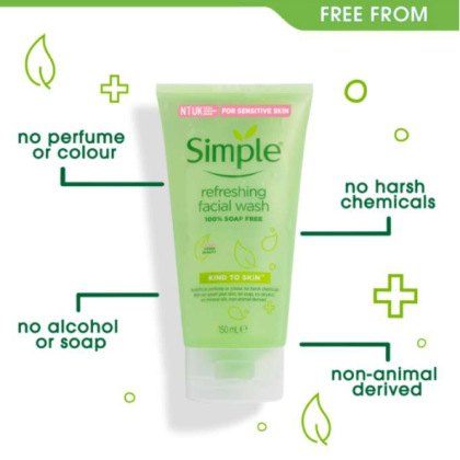 Sữa Rửa Mặt Simple Kind To Skin Refreshing Facial Wash Ge 150ml