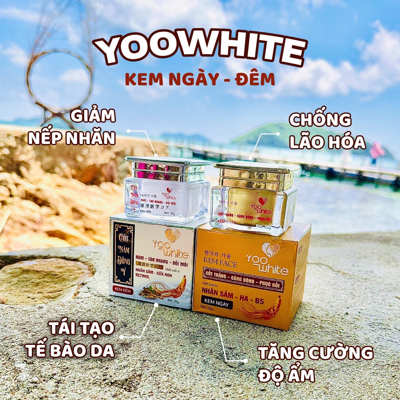 BỘ ĐÔI KEM FACE YOO WHITE   DIỆT NÁM  DƯỠNG TRẮNG DA HIỆU QUẢ